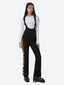 Women's Black & Leopard Slim-Fit Snow Bibs Articulated Knees Ski Bibs - Gsou Snow