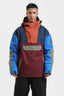 Men's Orange & Blue Color-Block Snow Anoraks Insulated Ski Anoraks - Gsou Snow