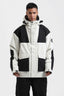 Men's White & Black Abrasion Resistant Waterproof Snow Jacket Insulated Softshell Ski Jacket - Gsou Snow