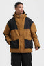 Men's Caramel & Black Abrasion Resistant Waterproof Snow Jacket Insulated Softshell Ski Jacket - Gsou Snow