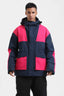 Men's Navy & Fuchsia Abrasion Resistant Waterproof Snow Jacket Insulated Softshell Ski Jacket - Gsou Snow