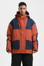 Men's Rust & Navy Abrasion Resistant Waterproof Snow Jacket Insulated Softshell Ski Jacket - Gsou Snow