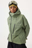 Women's Army Green Face Vented Multi-pocket Snow Jacket Fully Waterproof Ski Jacket - Gsou Snow