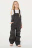 Girls’ Black Reflective Durable Snow Bibs Workwear Ski Bibs - Gsou Snow
