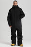 Men's Black Insulated Color-block Ski Suit Utility Baggy One-Piece Snowboard Suit - Gsou Snow