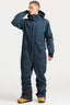 Men's Peacock Blue Stylish Waterproof & Windproof Loose-Fit One-Piece Ski Suit With Detachable Hood & Multipockets Snowboard Suit - Gsou Snow