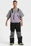 Men's Lavender & Black Lightweight Waterproof Snow Bibs Ski Bibs - Gsou Snow