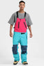 Men's Fuchsia & Capri Lightweight Waterproof Snow Bibs Ski Bibs - Gsou Snow