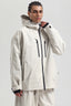 Men's Off White Multi-Pocket Dual-Vent Snow Jacket Waterproof Insulated Ski Jacket - Gsou Snow