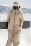 Women's Khaki Fully Sealed Dual-Vent Snow Jacket Minimalist Insulated Ski Jacket - Gsou Snow