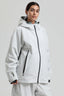 Women's Light Grey Fully Sealed Dual-Vent Snow Jacket Minimalist Insulated Ski Jacket - Gsou Snow