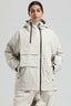 Women's Off White Asym-Zip Utility Snow Jacket Pocket Waterproof Ski Jacket - Gsou Snow