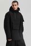 Men's Black Asym-Zip Utility Snow Jacket Pocket Waterproof Ski Jacket - Gsou Snow