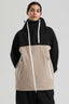 Women's Black & Khaki Face Vent Asym-Zip Snow Jacket Waterproof Insulated Ski Jacket - Gsou Snow