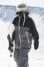 Women's Black & Grey Face Vent Asym-Zip Snow Jacket Waterproof Insulated Ski Jacket - Gsou Snow