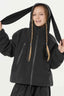 Girl's Black Detachable Ear Hood Waterproof Insulated Snow Jacket Ski Jacket - Gsou Snow