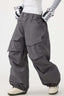 Women's Dark Gray Baggy Utility Snow Pants Wear-resistant Ski Pants - Gsou Snow
