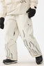 Women's Off White Reflective Flame Baggy Snow Pants Utility Ski Pants - Gsou Snow