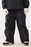 Women's Black Retro Track Reflective Piping Snow Pants Baggy Ski Pants - Gsou Snow