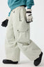 Women's Off White Baggy Structured Soft Snow Pants Corduroy Ski Pants - Gsou Snow