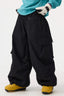 Women's Black Baggy Structured Soft Snow Pants Corduroy Ski Pants - Gsou Snow