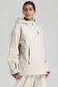 Women's Off White Side-Zip Vent Snow Anorak Fully Sealed Insulated Ski Anorak - Gsou Snow