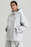 Women's Light Gray Side-Zip Vent Snow Anorak Fully Sealed Insulated Ski Anorak - Gsou Snow