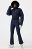 Women's Navy Blue Durable Mini-flare Leggings Ski Suit One-Piece Snowboard Suit - Gsou Snow