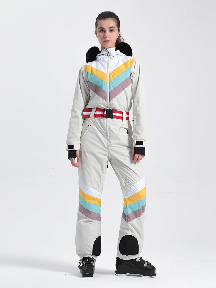 Women's Ivory Ventilated Snow-Resistant Ski Suit One-Piece Snow Suit Main image