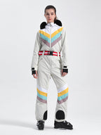 Women's Ivory Ventilated Snow-Resistant Ski Suit One-Piece Snow Suit
