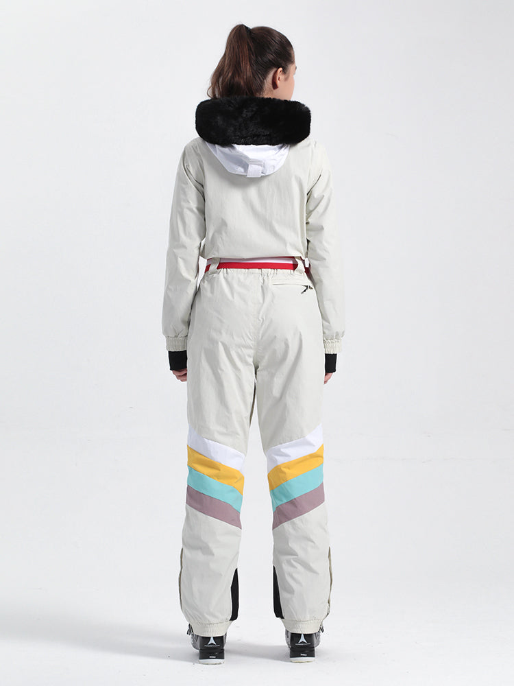 Women's Ivory Ventilated Snow-Resistant Ski Suit One-Piece Snow Suit Secondary image