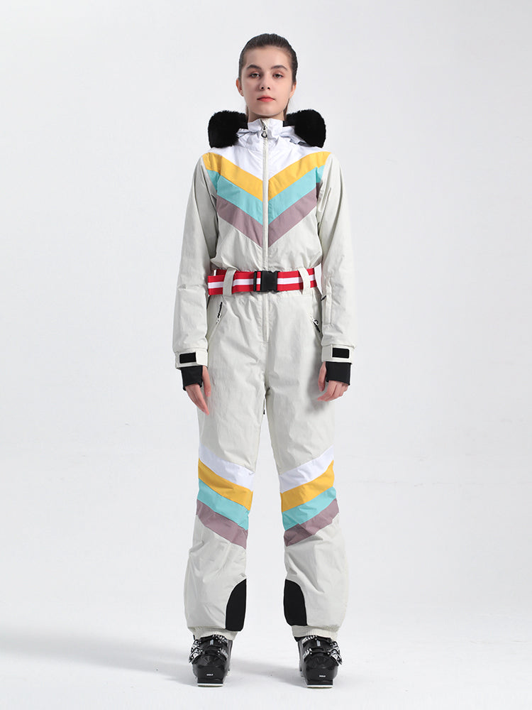 Women's Red Ventilated Snow-Resistant Ski Suit One-Piece Snow Suit