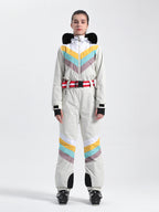 Women's Red Ventilated Snow-Resistant Ski Suit One-Piece Snow Suit