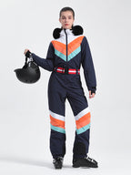 Women's Red Ventilated Snow-Resistant Ski Suit One-Piece Snow Suit