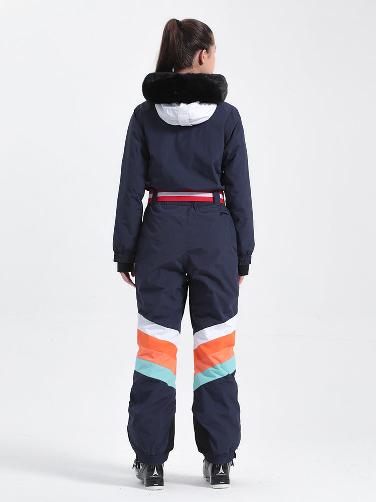 Women's Red Snow-Resistant Ventilated Snow Suit One-Piece Ski Suit - Gsou Snow