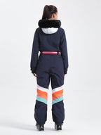 Women's Black Ventilated Snow-Resistant Ski Suit One-Piece Snow Suit