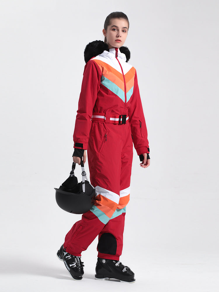 Women's Ivory Ventilated Snow-Resistant Ski Suit One-Piece Snow Suit
