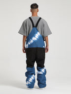 Men's Dark Gray Full Front Zip Snow Bibs With Hook & Loop Closure Ski Bibs - Gsou Snow