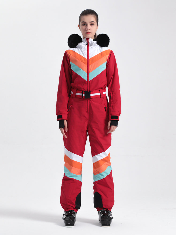 Women's Ivory Ventilated Snow-Resistant Ski Suit One-Piece Snow Suit