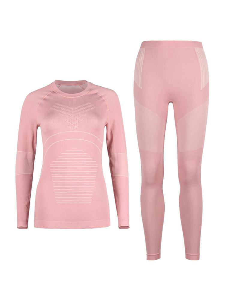 Women's  Pink Thermal Snowboard Underwear Ski Base Layer - Gsou Snow