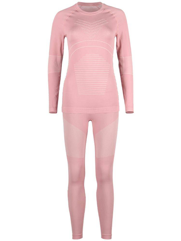 Women's  Pink Thermal Snowboard Underwear Ski Base Layer - Gsou Snow