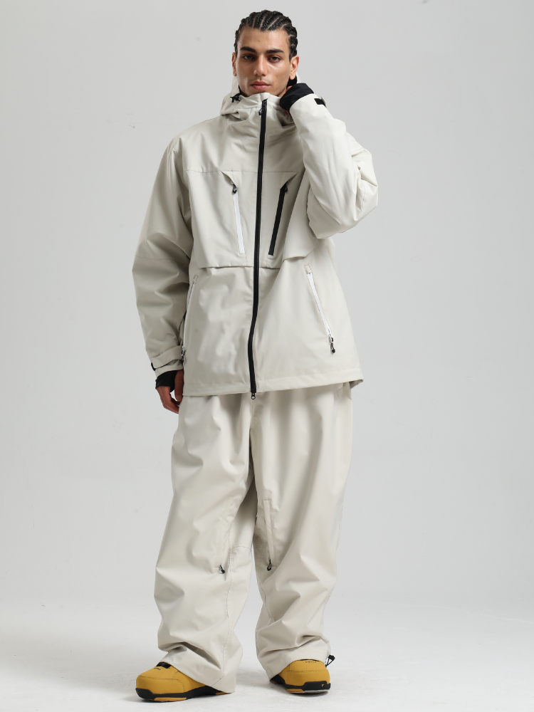 Men's Cargo Snowboard Jacket StormGuard Insulated Baggy Snow Jacket - Gsou Snow