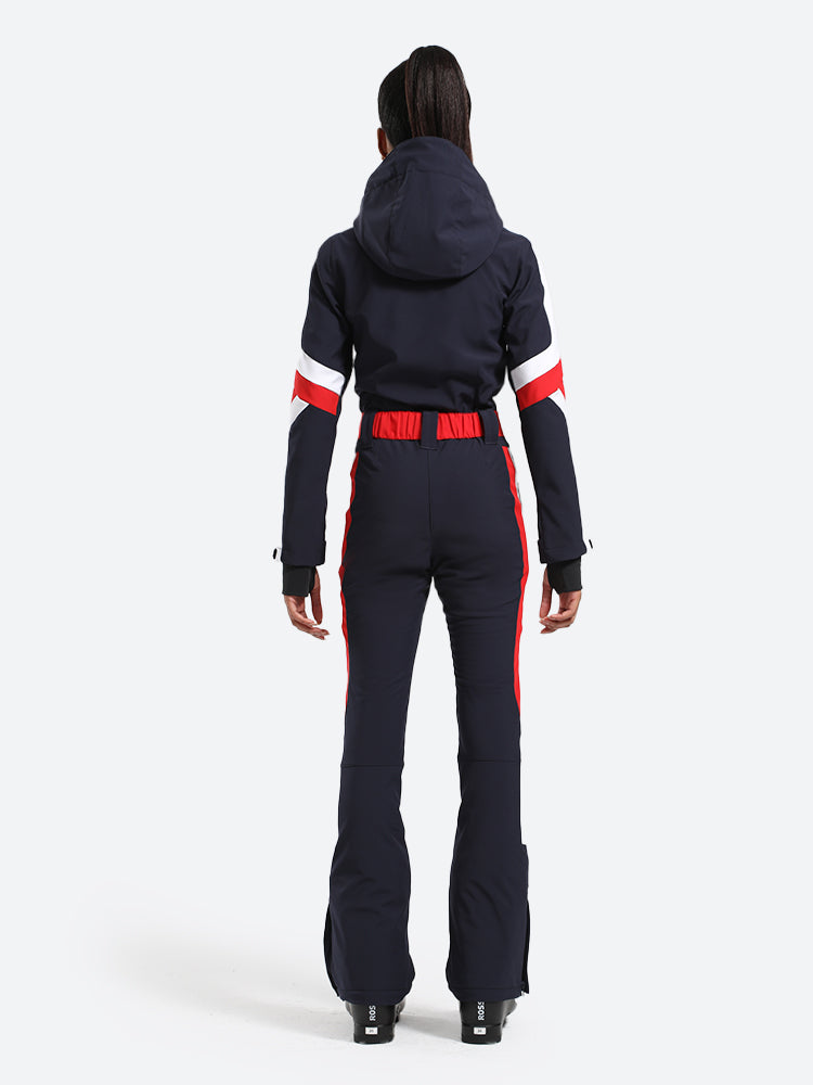 Women's Black Stylish Athleticism Ski Suit One-Piece Snowboard Suit - Gsou Snow