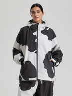 Women's Baggy Snowboard Jacket Bold Cow Print Snow Jacket – Gsou Snow