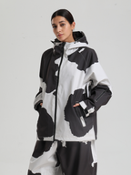 Women's Baggy Snowboard Jacket Bold Cow Print Snow Jacket – Gsou Snow