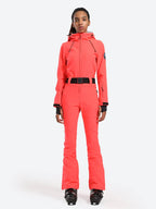 Womens One Piece Snowsuit Belted Flare Slim Ski Suits - Gsou Snow