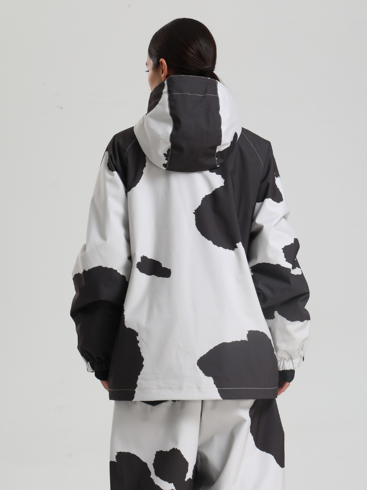 Women's Baggy Snowboard Jacket Bold Cow Print Snow Jacket – Gsou Snow