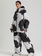 Women's Baggy Snowboard Jacket Bold Cow Print Snow Jacket – Gsou Snow
