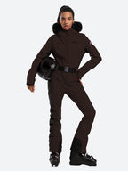 Women's Faux-Fur Slim Ski Suits - Gsou Snow