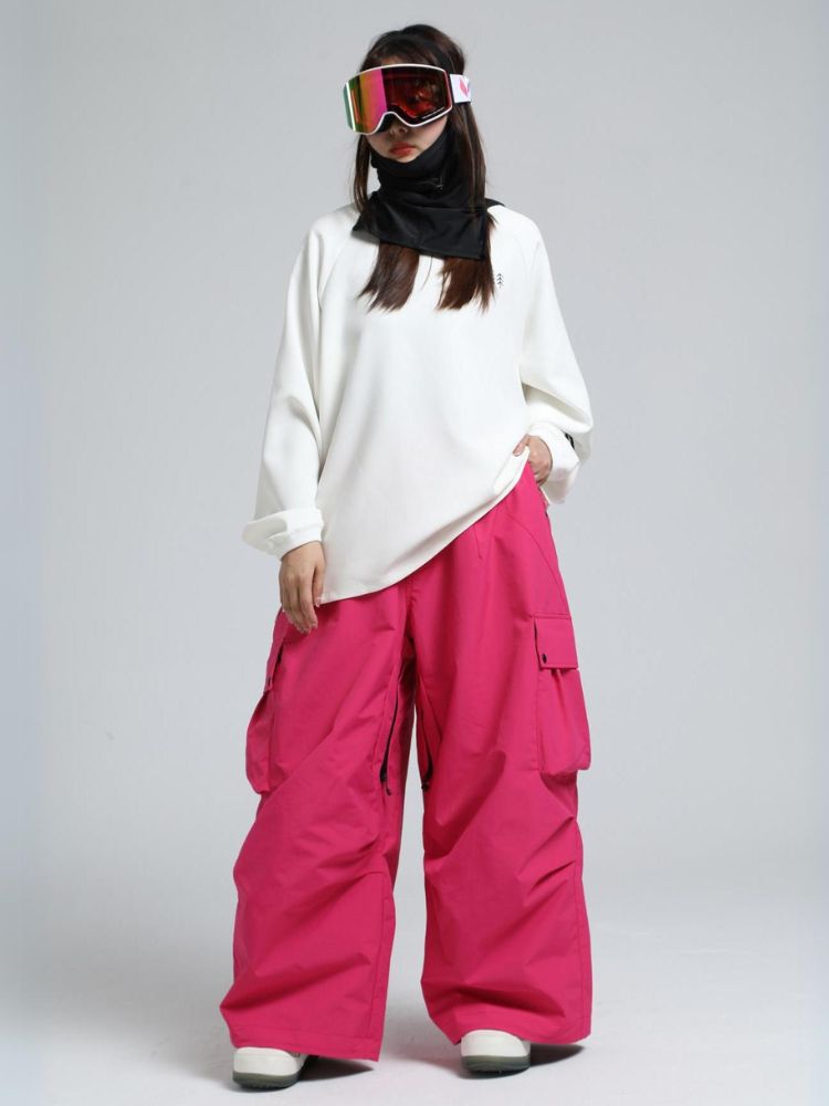 Women's Snow Pants Baggy Cargo Snowboard Pants - Gsou Snow
